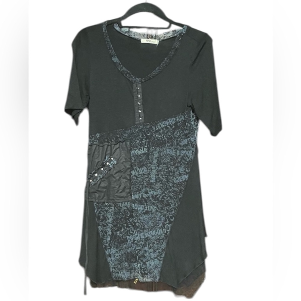 Hendi Plus Retro Patchwork Mixed Media Mini Y2K Dress‎ Size M